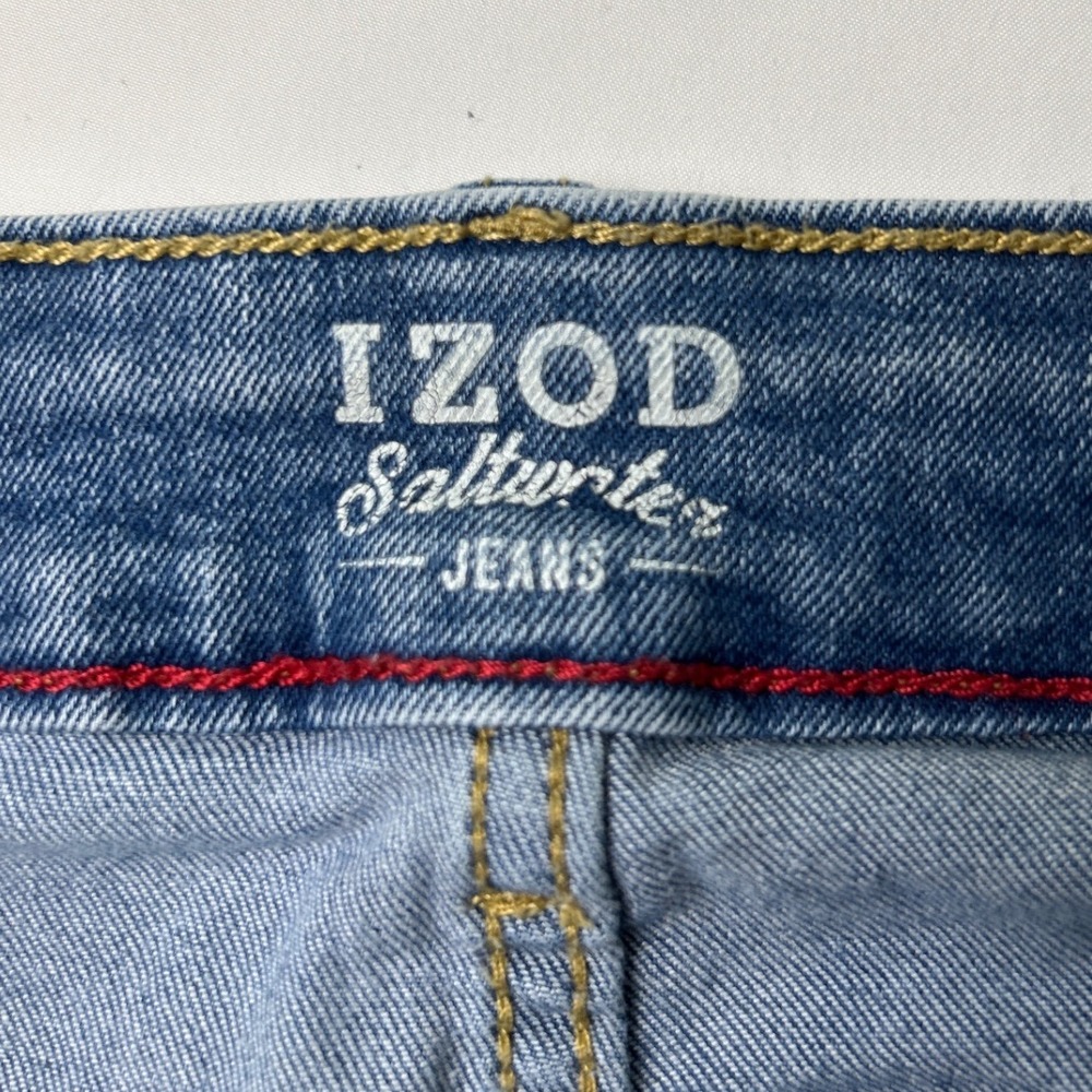IZOD Mens Saltwater Jeans Blue Size 32x32 Straight Fit Medium Wash Denim Stretch - Picture 5 of 11